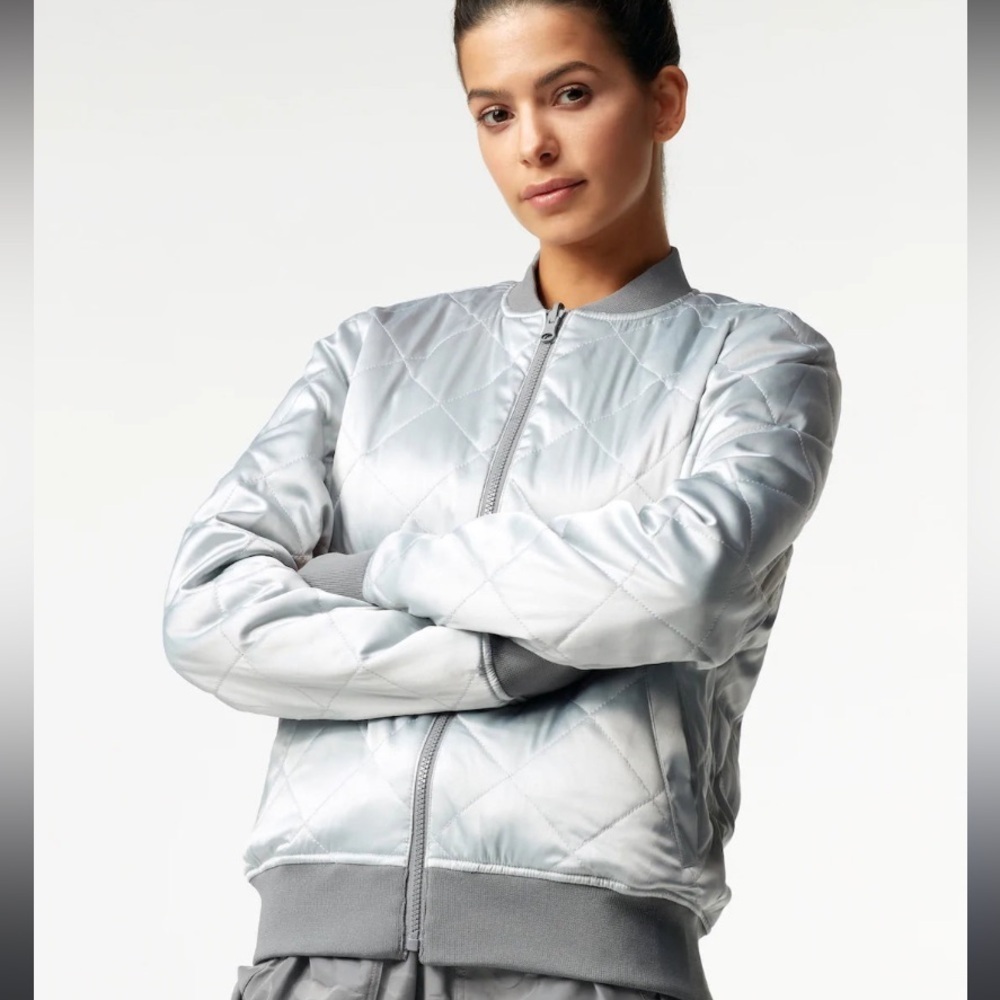 Grey forever 21 quilted bomber